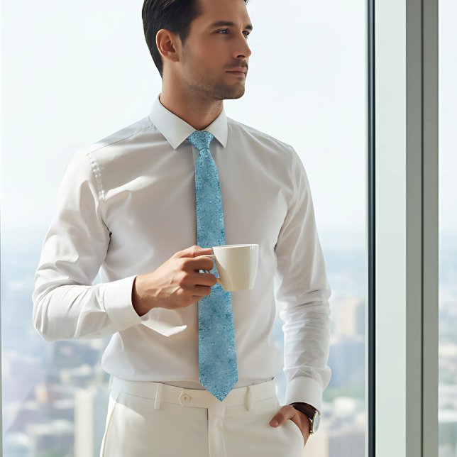 Chic blue glitter sparkle wedding  tie (Creator Uploaded)