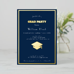 chic blue & gold grad party