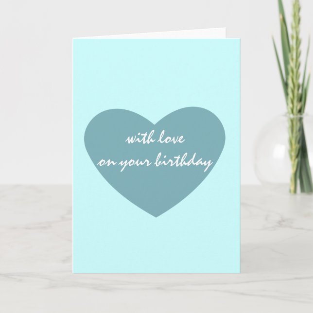 Chic Blue Heart Card (Front)