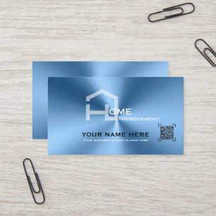 Chic Blue metallic modern business card