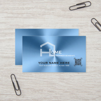 Chic Blue metallic modern business card