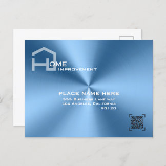 Chic Blue metallic modern business  Postcard