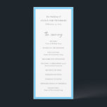 Chic Blue Modern Wedding Programme<br><div class="desc">Modern wedding program featuring a simple design with the headers in a combination of an elegant script and modern sans serif font.</div>
