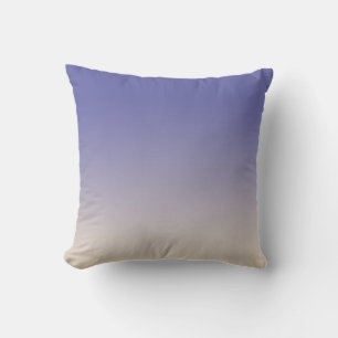 Chic Blue Off-White Ombre Dip Dye Cushion