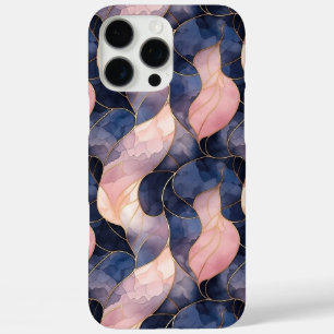 Chic Blue Pink Abstract iPhone 16 Pro Max Case
