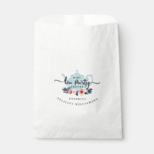 Chic Blue Polka Dot Vintage Tea Party Baby Shower Favour Bags