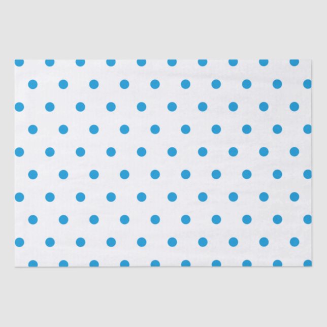 Chic Blue Polka dots Tissue Paper (Front)