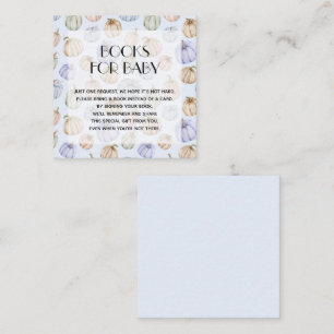 Chic Blue Pumpkins Boy Baby Shower Book Request Enclosure Card