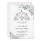 Chic Blue Roses Princess Carriage Bridal Shower