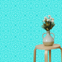 Chic Blue Teal Aqua Tones Moroccan Geometric