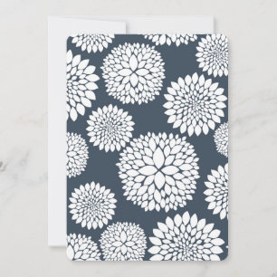 Chic Blue White Flowers Baby Shower Invitation