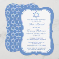 Chic Blue & White Jewish Star Of David Bar Mitzvah