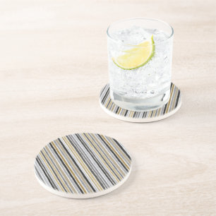 Chic Blue White Stripes Coaster