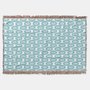 Chic Blue White Vintage Periwinkle Floral Pattern Throw Blanket