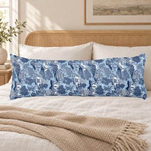 Chic Blue white willow chinoiserie cottage Body Cushion