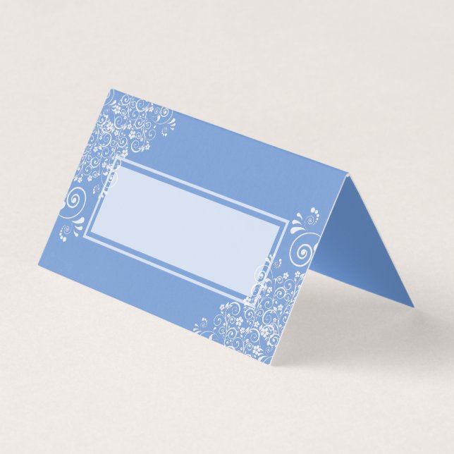 Chic Blue with White Flourishes Wedding  (Front)