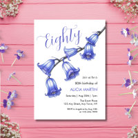 Chic Bluebell Flower Blossom 80th Birthday