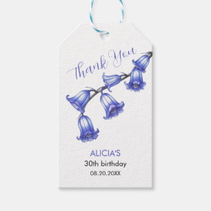 Chic Bluebell Flower Blossom Birthday Thank You Gift Tags