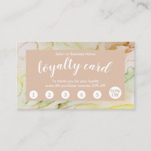 Chic Blush Abstract Salon Loyalty Card