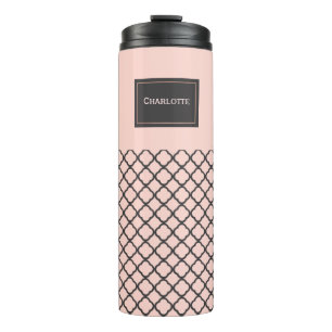 Chic Blush and Black Pattern Thermal Tumbler