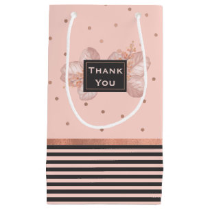 Chic Blush and Grey Small Gift Bag