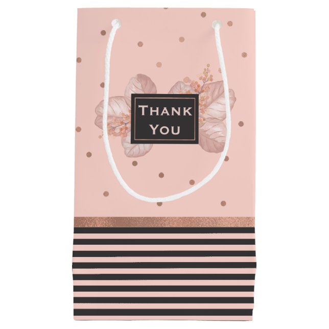 Chic Blush and Grey Small Gift Bag (Front)