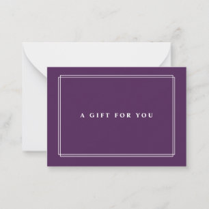 Chic Blush   Elegant Purple Gift Certificate Card