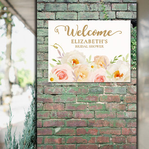 Chic Blush Floral Bridal Shower Welcome Poster