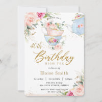 Chic Blush Floral High Tea Birthday Party ANY AGE