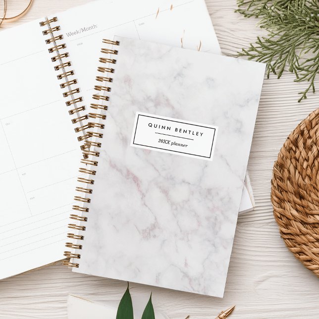 Chic Blush & Grey Marble Personalised Planner (Creator Uploaded)