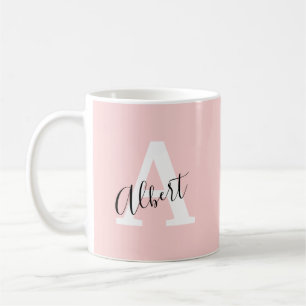 Chic Blush Initials Personalised Coffee Mug