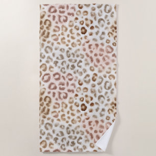 Chic Blush Ivory Leopard Beach Towel