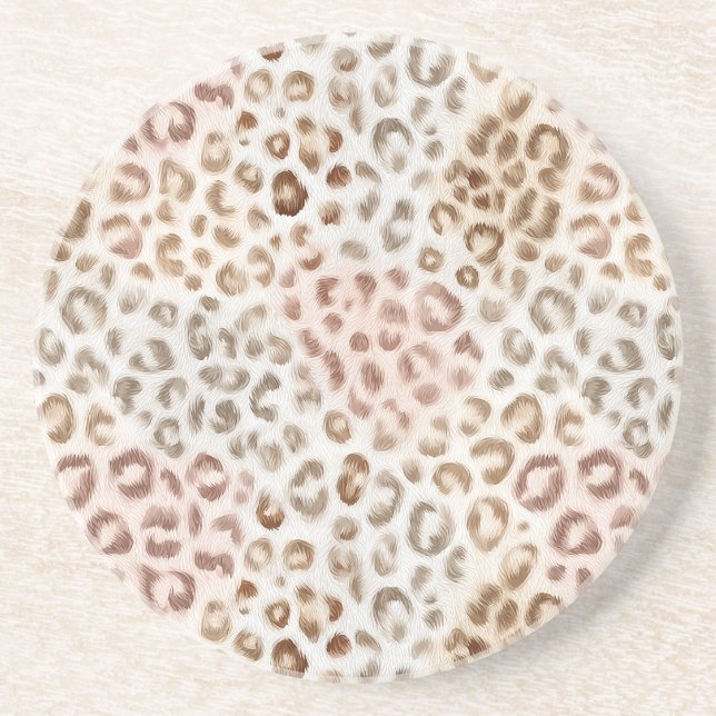 Chic Blush Ivory Leopard   Coaster (Front)