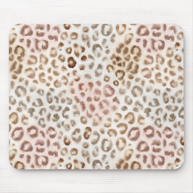 Chic Blush Ivory Leopard   Mouse Mat (Front)