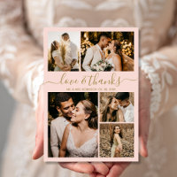 Chic Blush Love and Thanks Wedding Thank You
