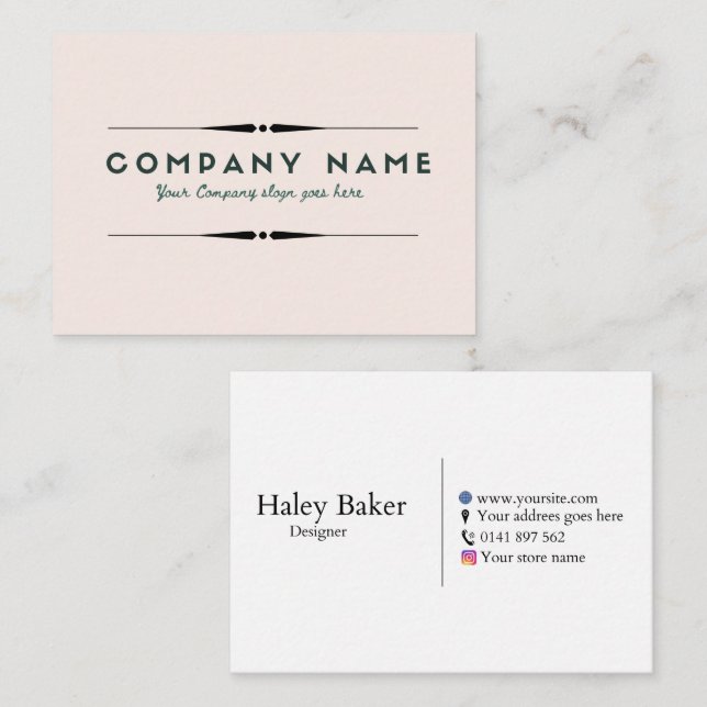 Chic Blush Minimalistic Business Cards (Front/Back)