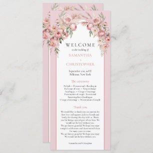 Chic blush peonies pampas boho arch boho program programme