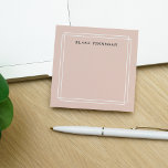 Chic Blush | Personalized Post-it Notes<br><div class="desc">Elegant square notes in pale blush pink feature your name and/or business name in classic lettering,  framed by double geometric square border in timeless crisp white.</div>