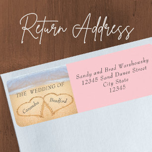 Chic Blush Pink Beach Wedding 2 Heart  Sand