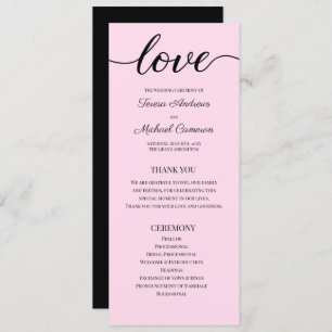  Chic Blush Pink Customisable Wedding Program Temp Programme