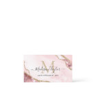 Chic Blush Pink Gold Glitter Marble Agate Monogram