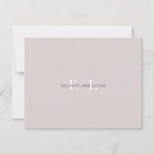 Chic Blush Pink Monogram Card