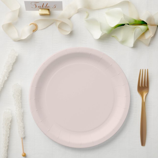 Chic Blush Pink  Paper Plate (Wedding)