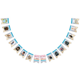 Chic Blush Pink Sunset Beach Wedding Bunting