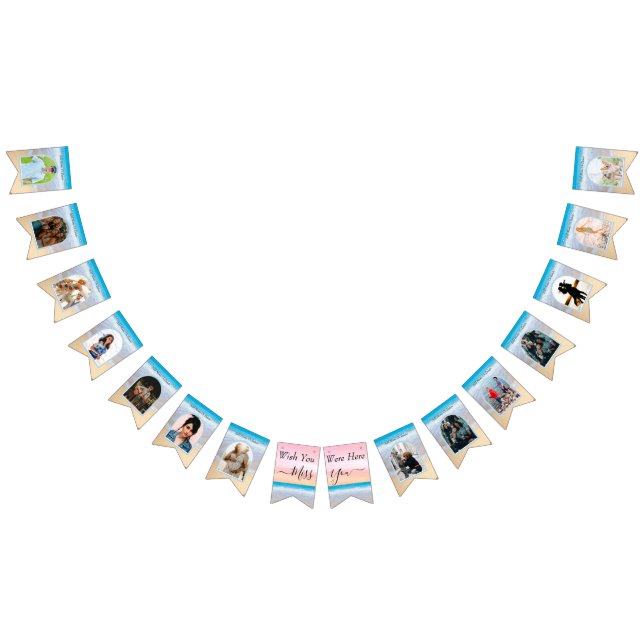 Chic Blush Pink Sunset Beach Wedding  Bunting (All)