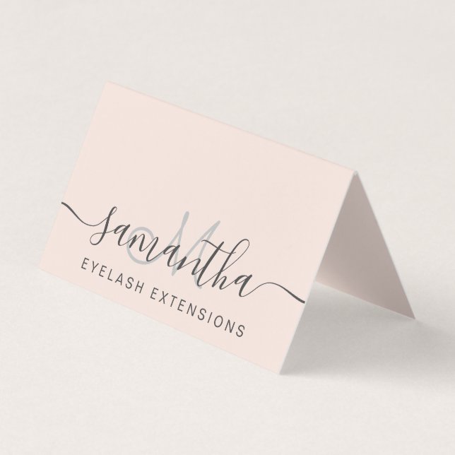chic blush pink trendy eye aftercare business card (Front)