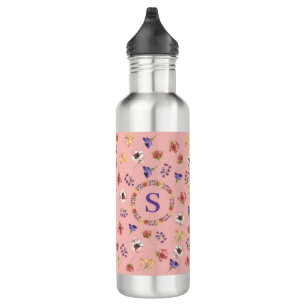 Chic Blush Pink Watercolor Floral  710 Ml Water Bottle