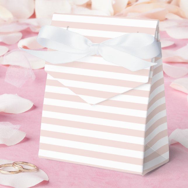 Chic blush pink white stripes cute elegant pattern favour box (Wedding)