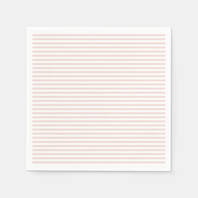 Chic blush pink white thin stripes elegant cute napkin (Front)