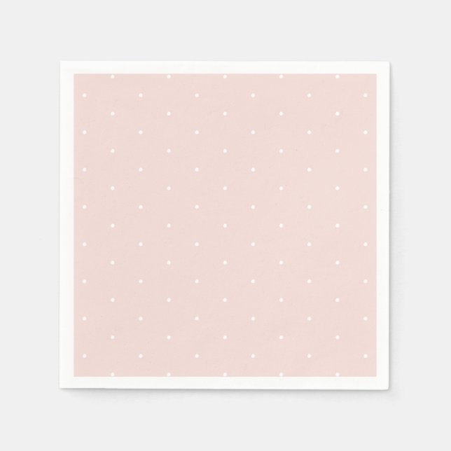Chic Blush pink white tiny polka dots pattern cute Napkin (Front)